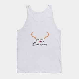 Merry Christmas red nose heart Tank Top